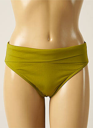 Bas de maillot de bain effet matière satinée culotte vert IODUS femme