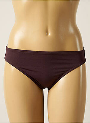 Bas de maillot de bain effet matière satinée culotte marron IODUS femme