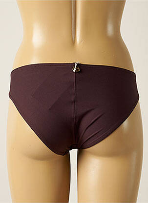 Bas de maillot de bain effet matière satinée culotte marron IODUS femme