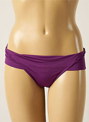 Bas de maillot de bain effet matière satinée culotte violet IODUS femme