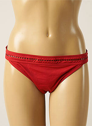Bas de maillot de bain effet matière satinée culotte rouge IODUS femme