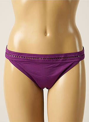 Bas de maillot de bain effet matière satinée culotte violet IODUS femme