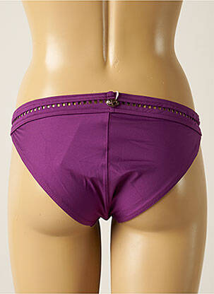 Bas de maillot de bain effet matière satinée culotte violet IODUS femme