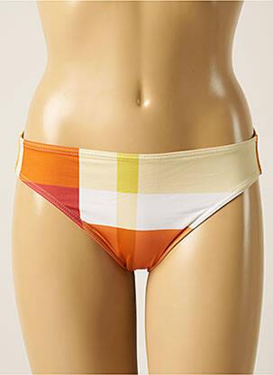 Bas de maillot de bain effet matière satinée culotte orange IODUS femme