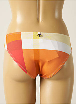 Bas de maillot de bain effet matière satinée culotte orange IODUS femme