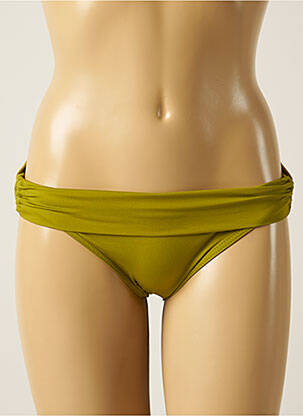 Bas de maillot de bain effet matière satinée culotte vert IODUS femme
