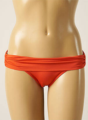 Bas de maillot de bain effet matière satinée culotte orange IODUS femme