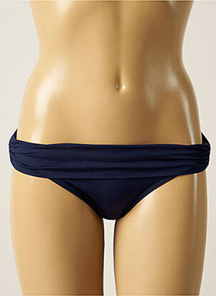 Bas de maillot de bain effet matière satinée culotte bleu IODUS femme