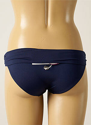Bas de maillot de bain effet matière satinée culotte bleu IODUS femme