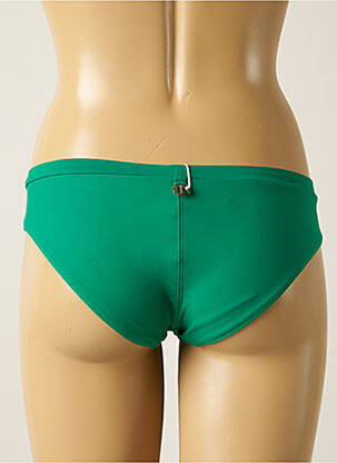 Bas de maillot de bain effet matière satinée culotte vert IODUS femme