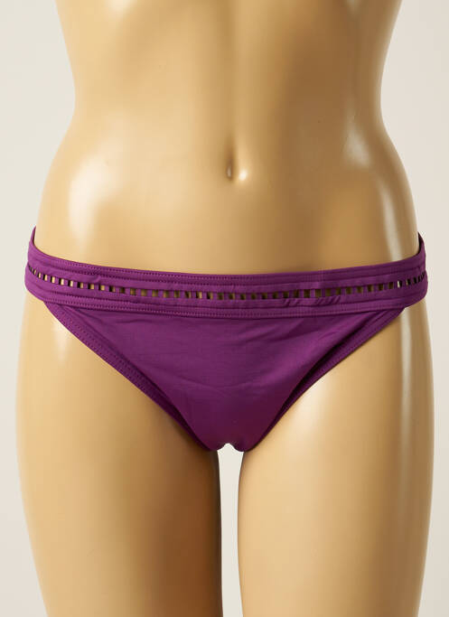 Bas de maillot de bain effet matière satinée culotte violet IODUS femme