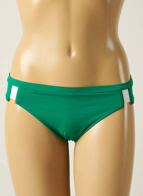 Bas de maillot de bain effet matière satinée culotte vert IODUS femme