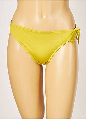 Bas de maillot de bain effet matière satinée culotte vert IODUS femme