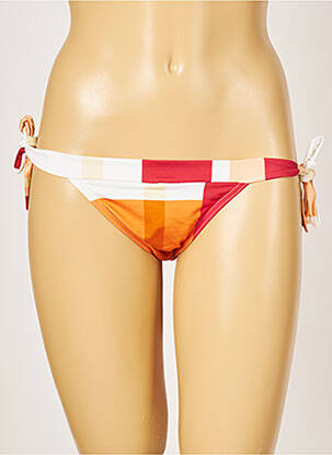Bas de maillot de bain effet matière satinée bikini orange IODUS femme