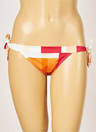 Bas de maillot de bain effet matière satinée bikini orange IODUS femme