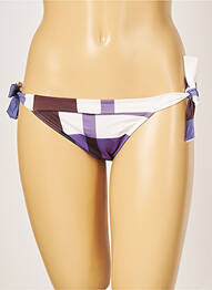 Bas de maillot de bain effet matière satinée bikini violet IODUS femme
