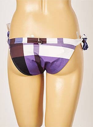 Bas de maillot de bain effet matière satinée bikini violet IODUS femme