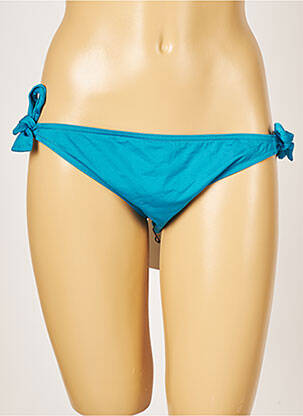 Bas de maillot de bain effet matière satinée bikini bleu IODUS femme
