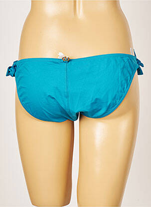 Bas de maillot de bain effet matière satinée bikini bleu IODUS femme