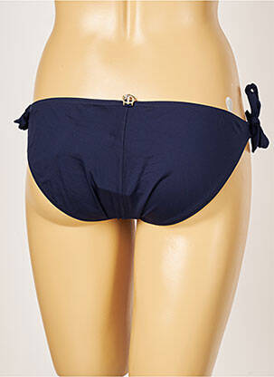 Bas de maillot de bain effet matière satinée bikini bleu IODUS femme