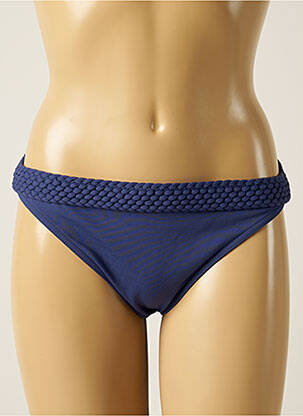 Bas de maillot de bain effet matière satinée culotte bleu IODUS femme