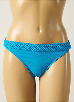 Bas de maillot de bain effet matière satinée culotte bleu IODUS femme