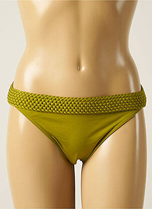 Bas de maillot de bain effet matière satinée culotte vert IODUS femme
