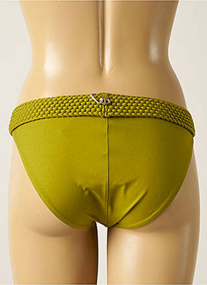 Bas de maillot de bain effet matière satinée culotte vert IODUS femme
