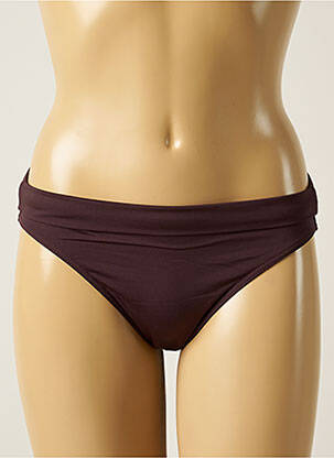 Bas de maillot de bain effet matière satinée culotte marron IODUS femme