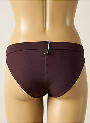 Bas de maillot de bain effet matière satinée culotte marron IODUS femme