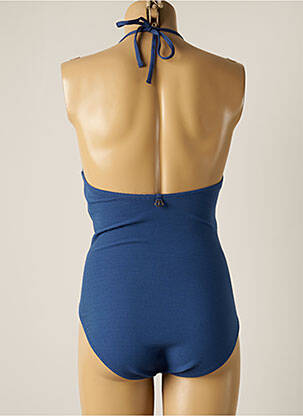 Maillot de bain 1 pièce effet matière satinée haut triangles bleu IODUS femme