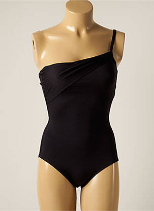 Maillot de bain 1 pièce effet matière satinée noir IODUS femme