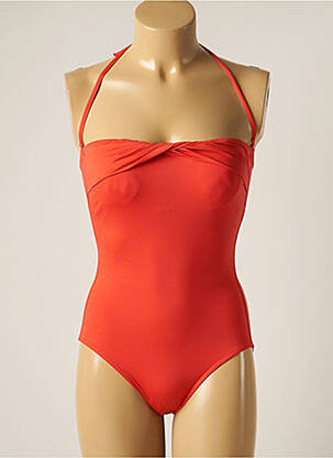 Maillot de bain 1 pièce stretch haut soutien-gorge balconnet orange IODUS femme