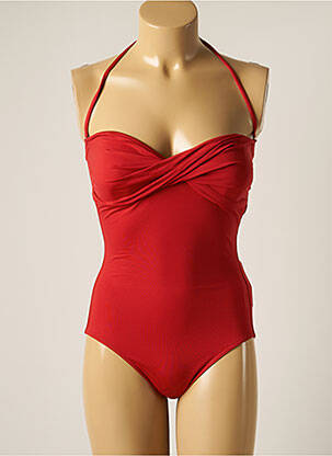 Maillot de bain 1 pièce stretch haut soutien-gorge moulé rouge IODUS femme