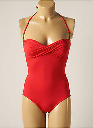 Maillot de bain 1 pièce stretch haut soutien-gorge moulé rouge IODUS femme
