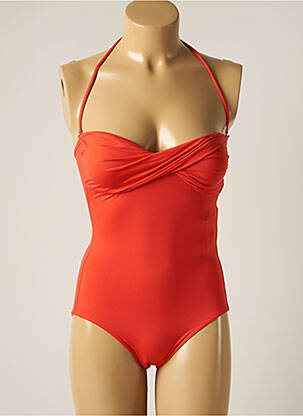 Maillot de bain 1 pièce stretch haut soutien-gorge moulé orange IODUS femme