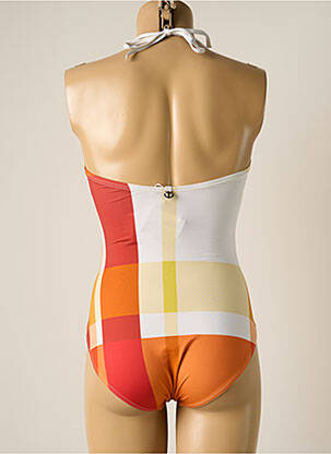 Maillot de bain 1 pièce bretelles élastiquées amovibles orange IODUS femme