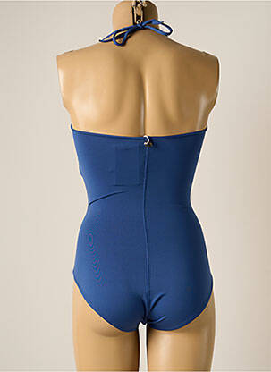 Maillot de bain 1 pièce bretelles élastiquées amovibles haut soutien-gorge avec mousse de rembourrage amovible bleu IODUS femme