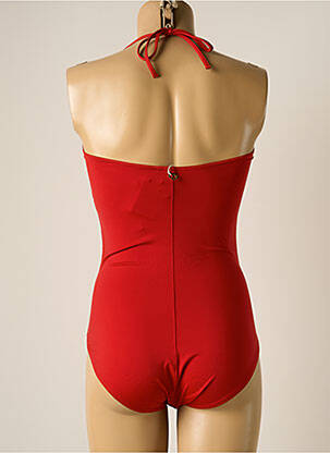 Maillot de bain 1 pièce bretelles élastiquées amovibles haut soutien-gorge avec mousse de rembourrage amovible rouge IODUS femme
