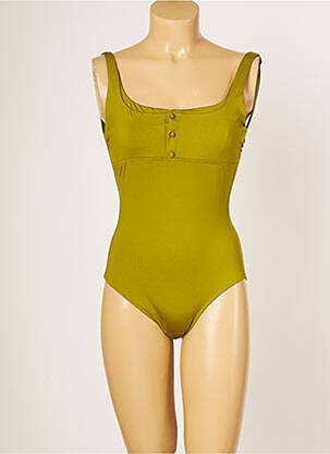 Maillot de bain 1 pièce stretch haut soutien-gorge balconnet vert IODUS femme