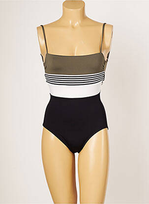 Maillot de bain 1 pièce stretch haut soutien-gorge nageur noir IODUS femme