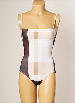 Maillot de bain 1 pièce imprimé fantaisie haut bandeau blanc IODUS femme