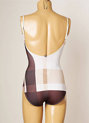 Maillot de bain 1 pièce imprimé fantaisie haut bandeau blanc IODUS femme