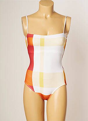Maillot de bain 1 pièce imprimé fantaisie haut bandeau blanc IODUS femme