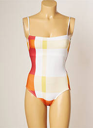 Maillot de bain 1 pièce imprimé fantaisie haut bandeau blanc IODUS femme