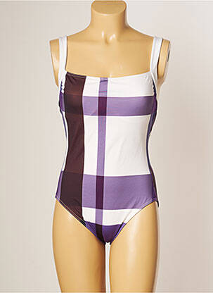 Maillot de bain 1 pièce imprimé fantaisie haut bandeau blanc IODUS femme