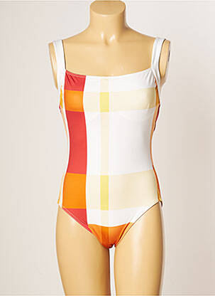 Maillot de bain 1 pièce imprimé fantaisie haut bandeau blanc IODUS femme