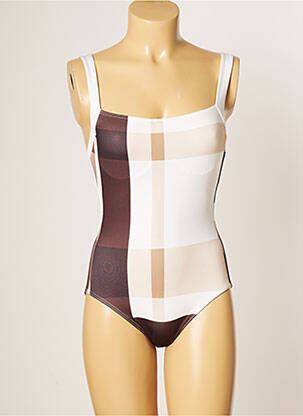 Maillot de bain 1 pièce imprimé fantaisie haut bandeau blanc IODUS femme
