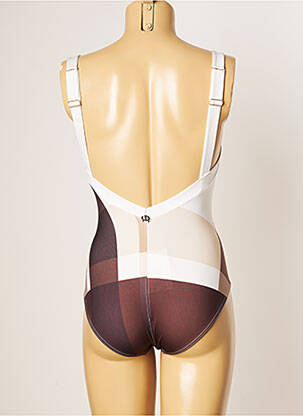 Maillot de bain 1 pièce imprimé fantaisie haut bandeau blanc IODUS femme