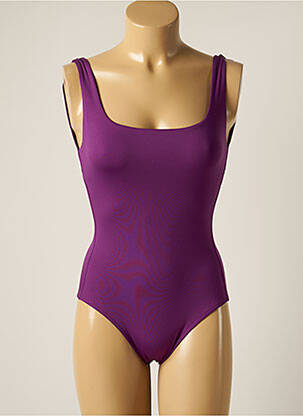 Maillot de bain 1 pièce effet matière satinée violet IODUS femme
